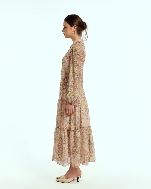 SIXDO Voile Flared Dress for Women